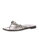 Manolo Blahnik Leather Chain-Link Accents Slides