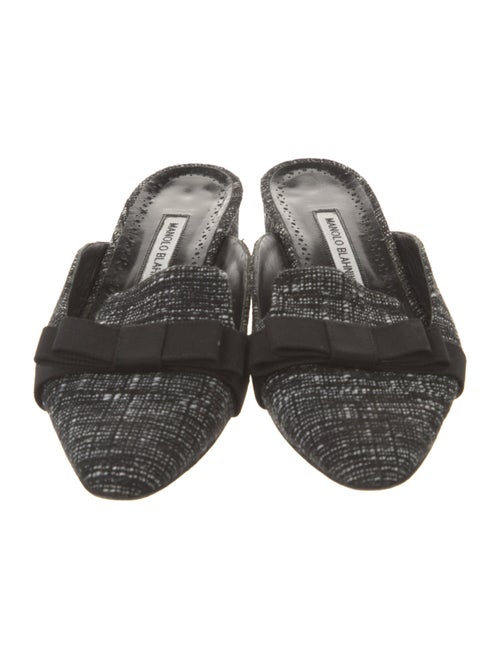 Manolo Blahnik Printed Bow Accents Mules