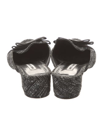 Manolo Blahnik Printed Bow Accents Mules