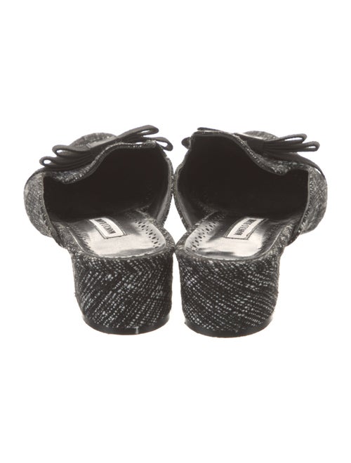 Manolo Blahnik Printed Bow Accents Mules