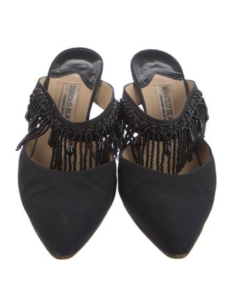 Manolo Blahnik Beaded Accents Mules