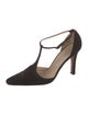 Manolo Blahnik Suede T-Strap Pumps