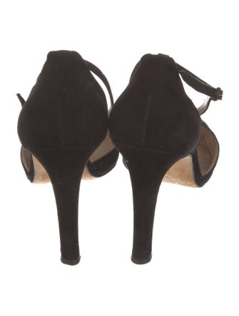 Manolo Blahnik Suede T-Strap Pumps