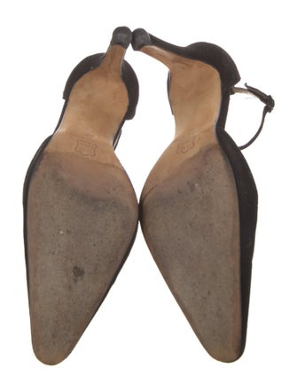 Manolo Blahnik Suede T-Strap Pumps