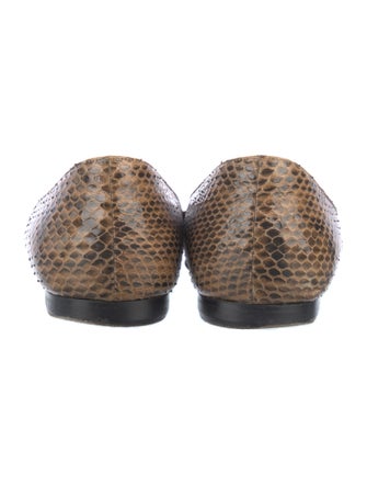 Manolo Blahnik Leather Animal Print Flats