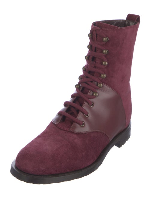 Manolo Blahnik Suede Combat Boots