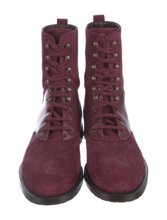 Manolo Blahnik Suede Combat Boots