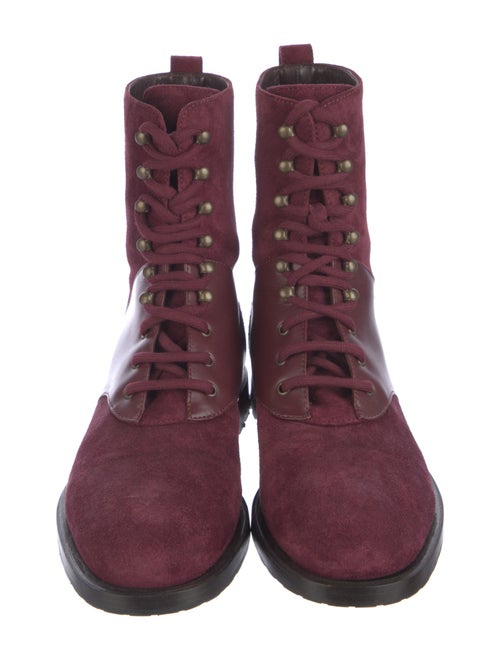 Manolo Blahnik Suede Combat Boots