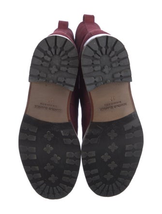 Manolo Blahnik Suede Combat Boots