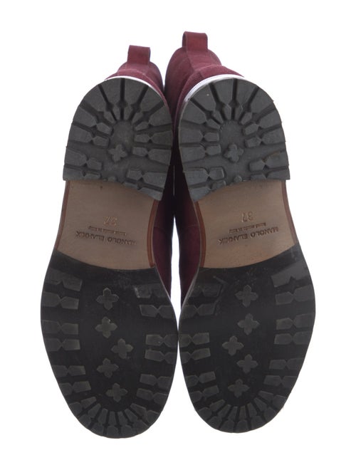 Manolo Blahnik Suede Combat Boots