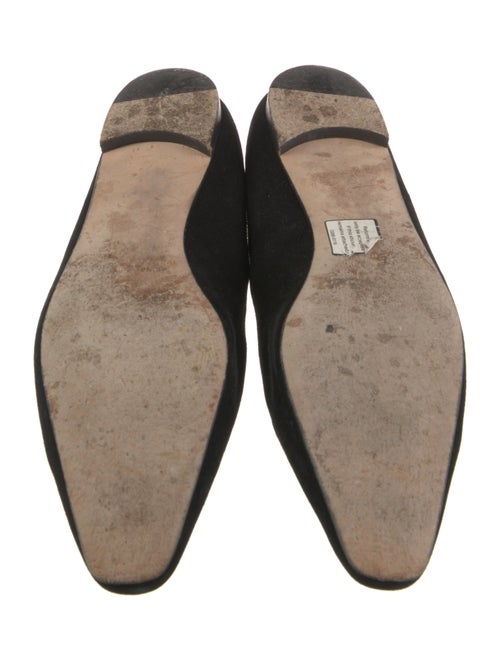 Manolo Blahnik Suede Crystal Embellishments Flats