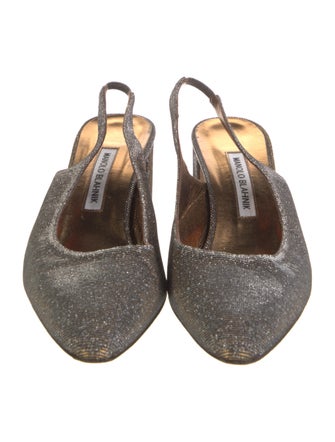 Manolo Blahnik Glitter Slingback Pumps