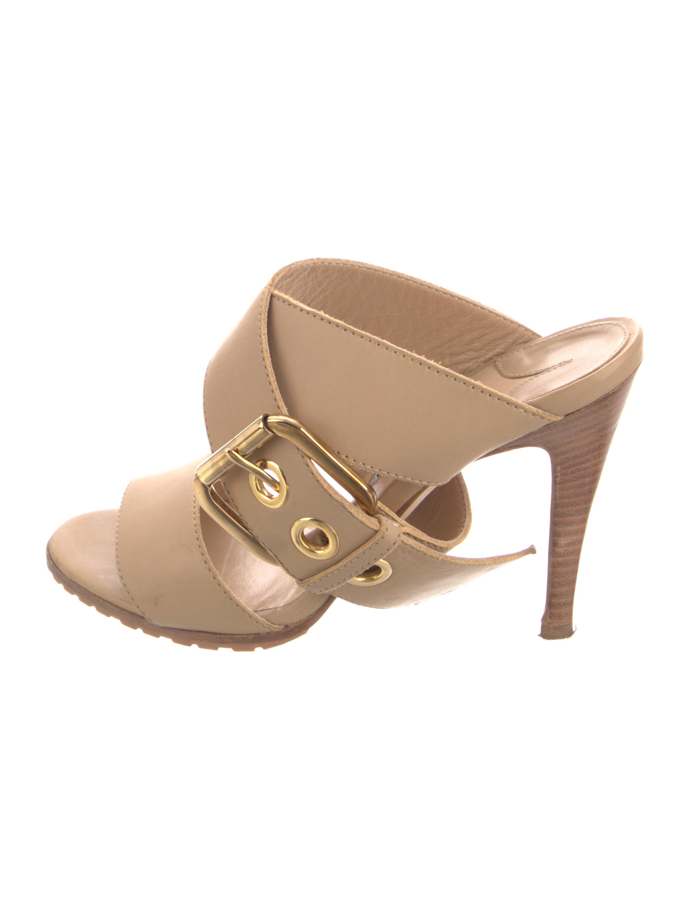 Manolo Blahnik Leather Slides