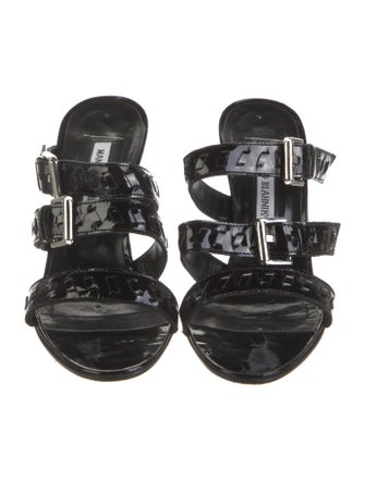 Manolo Blahnik Leather Slides