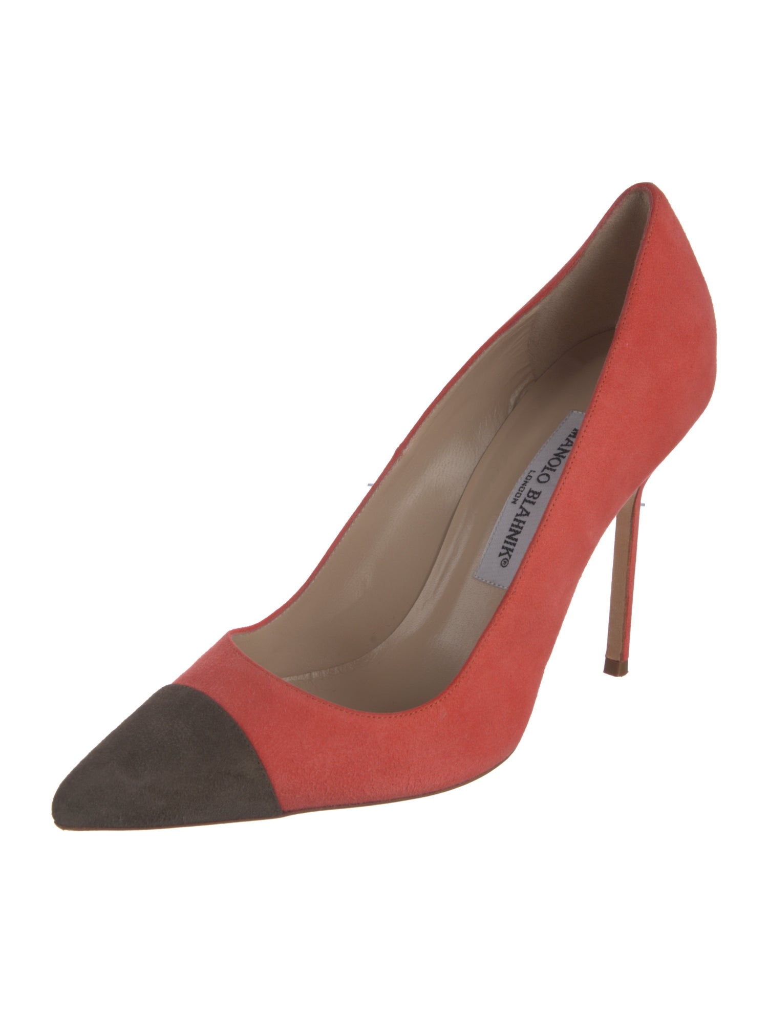 Manolo Blahnik Suede Colorblock Pattern Pumps