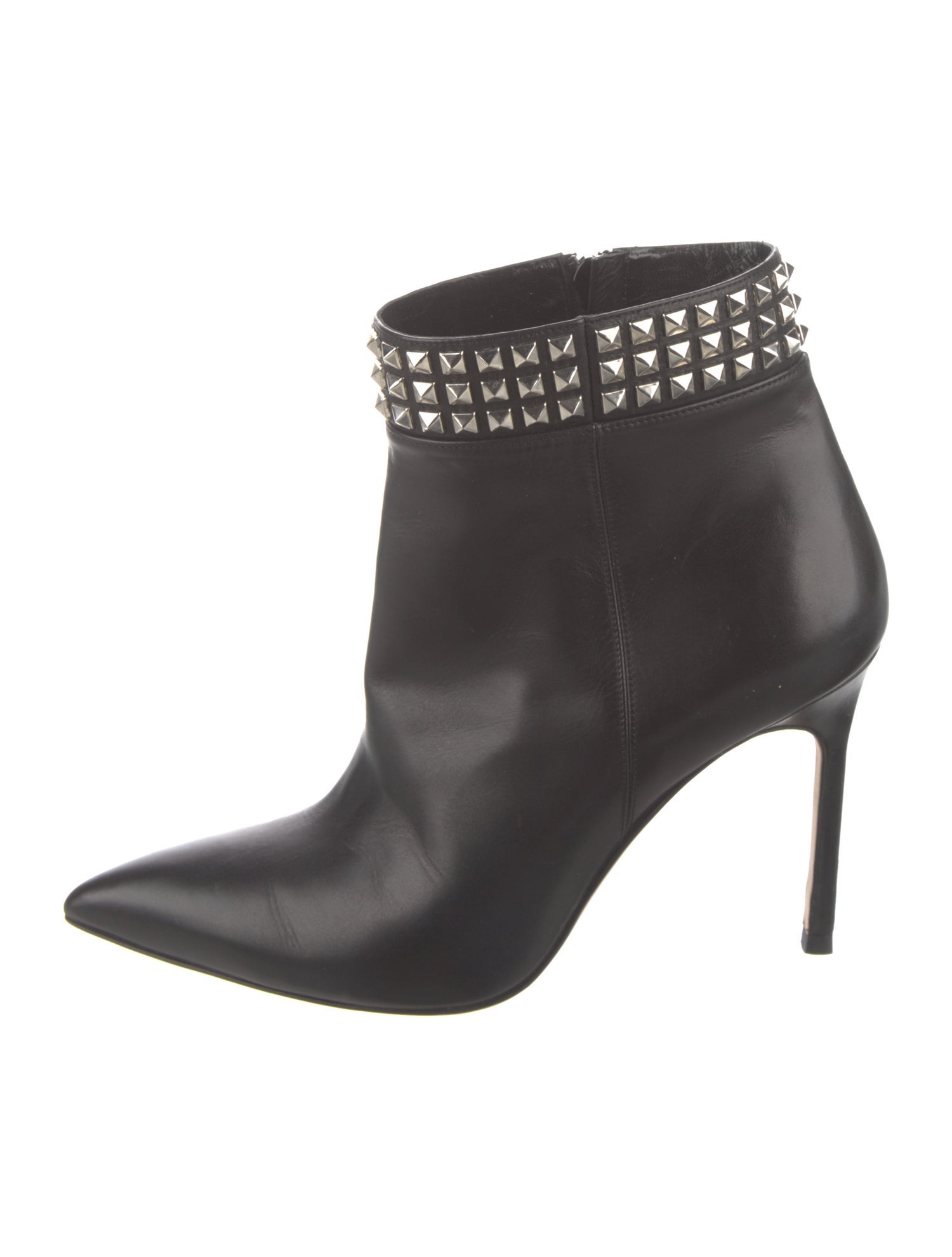 Manolo Blahnik Leather Studded Accents Boots