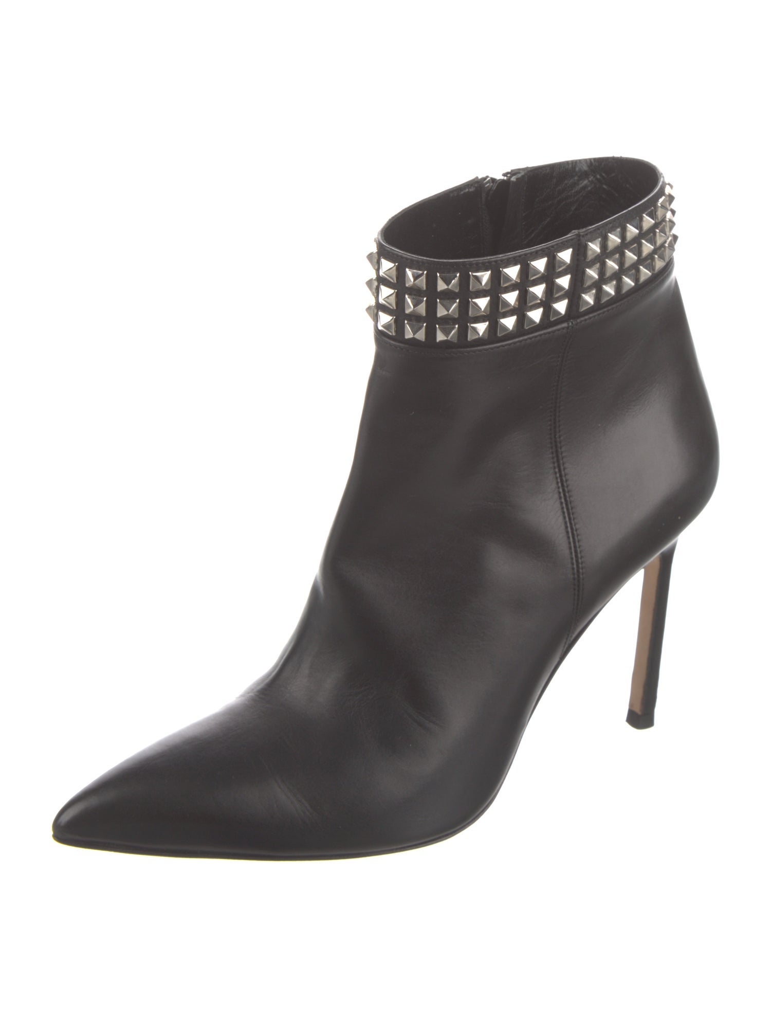Manolo Blahnik Leather Studded Accents Boots