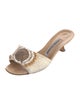 Manolo Blahnik Canvas Beaded Accents Slides