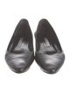 Manolo Blahnik Leather Crystal Embellishments Ballet Flats