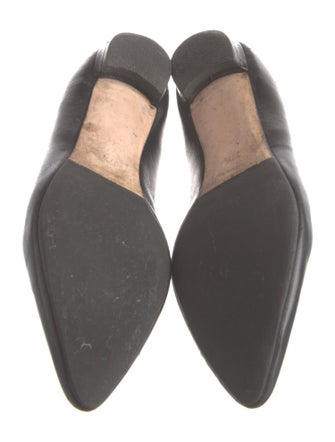 Manolo Blahnik Leather Crystal Embellishments Ballet Flats