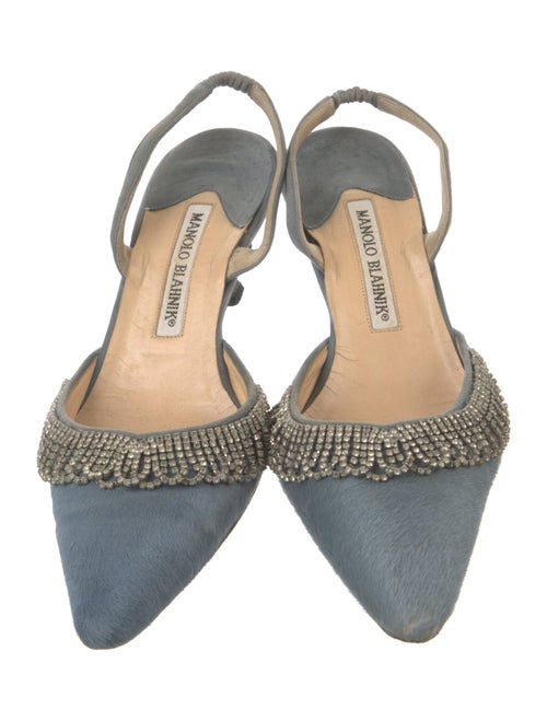 Manolo Blahnik Crystal Embellishments Mules