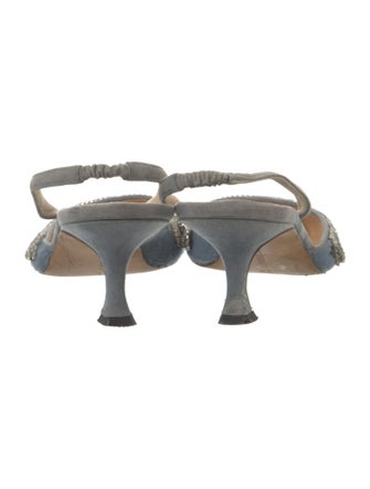 Manolo Blahnik Crystal Embellishments Mules