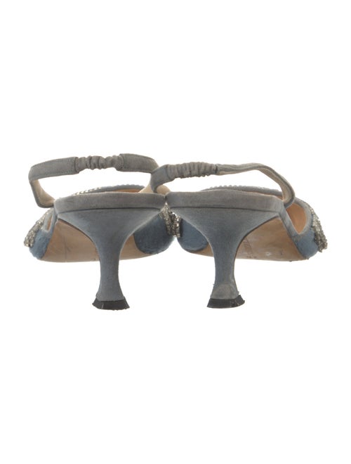 Manolo Blahnik Crystal Embellishments Mules