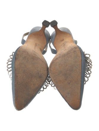 Manolo Blahnik Crystal Embellishments Mules