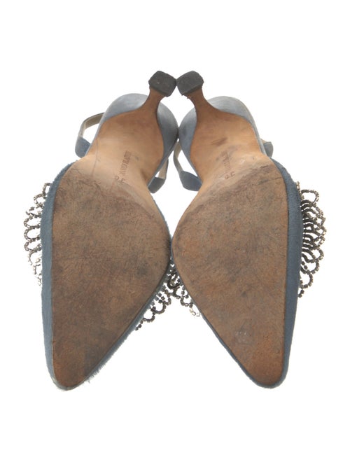 Manolo Blahnik Crystal Embellishments Mules