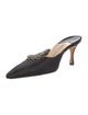 Manolo Blahnik Silk Crystal Embellishments Mules