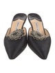 Manolo Blahnik Silk Crystal Embellishments Mules