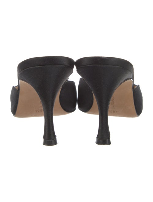 Manolo Blahnik Silk Crystal Embellishments Mules