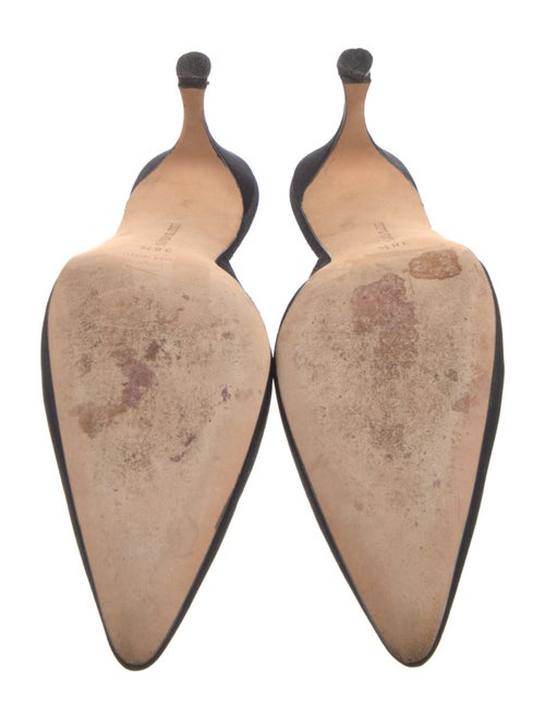 Manolo Blahnik Silk Crystal Embellishments Mules