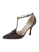 Manolo Blahnik Suede T-Strap Pumps