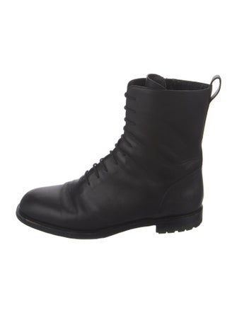Manolo Blahnik Leather Combat Boots