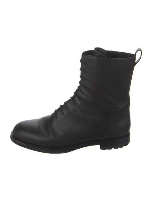 Manolo Blahnik Leather Combat Boots