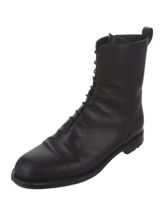 Manolo Blahnik Leather Combat Boots
