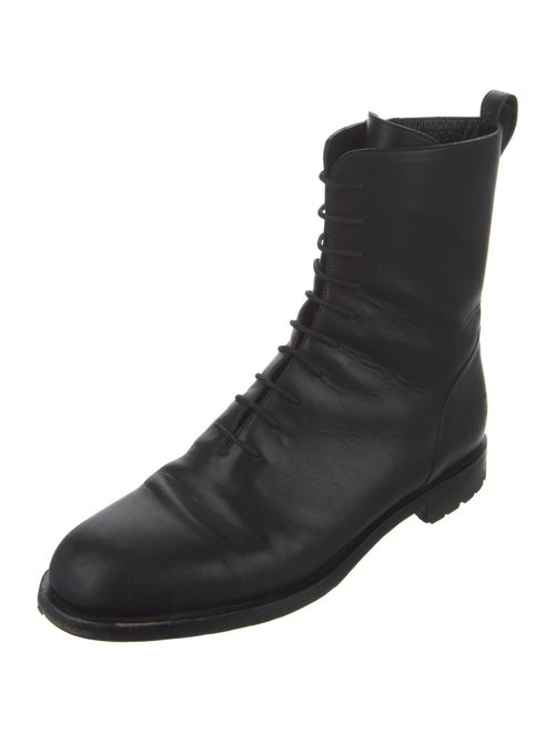 Manolo Blahnik Leather Combat Boots