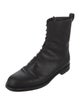 Manolo Blahnik Leather Combat Boots