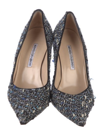 Manolo Blahnik Tweed Printed Pumps