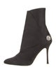Manolo Blahnik Satin Crystal Embellishments Sock Boots