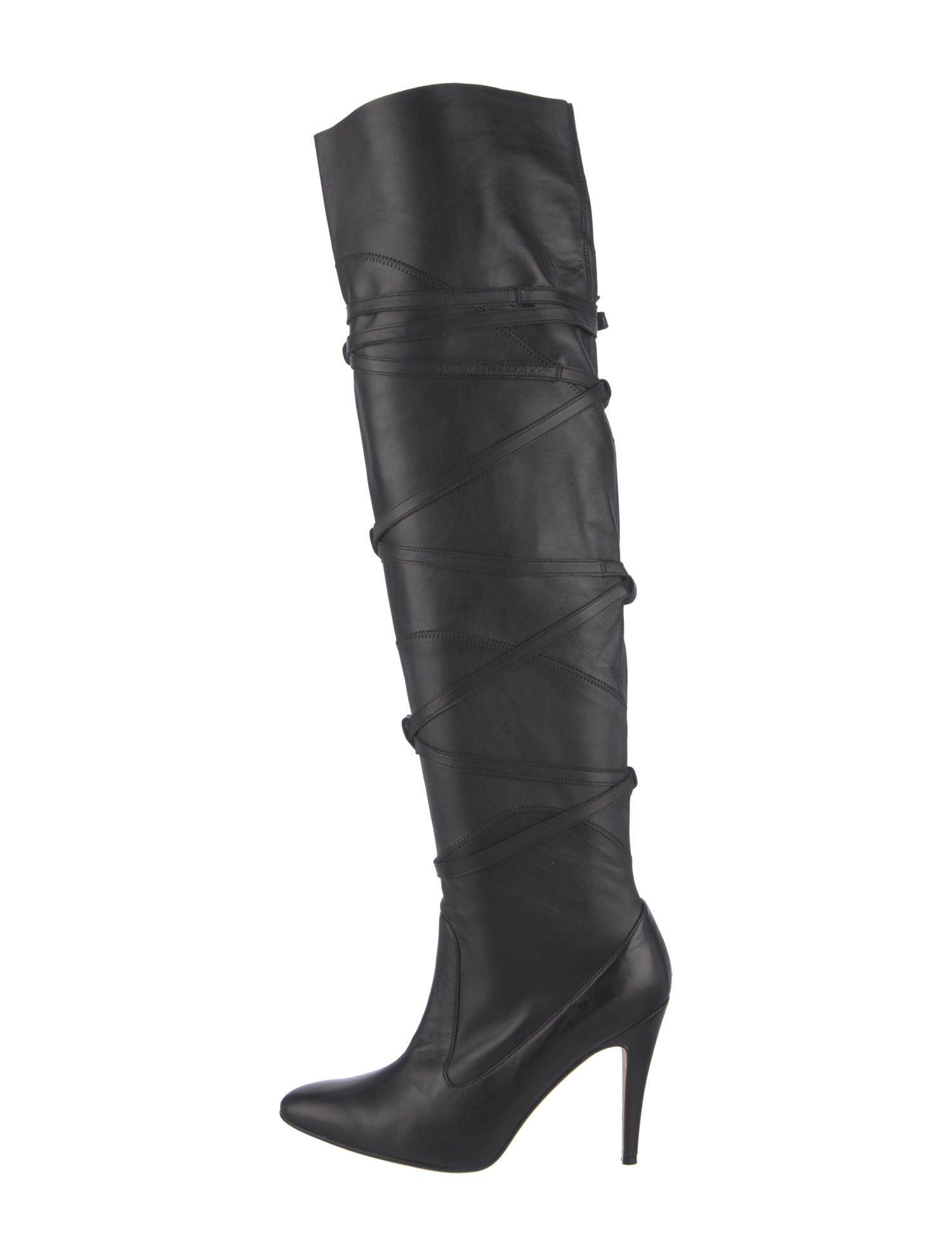 Manolo Blahnik Leather Slouch Boots