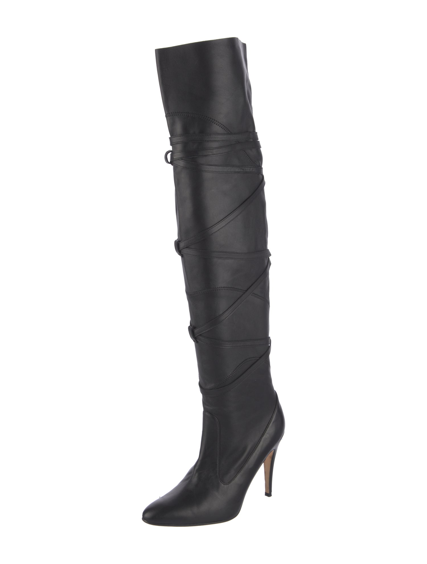 Manolo Blahnik Leather Slouch Boots