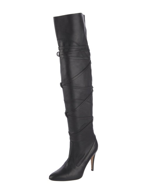 Manolo Blahnik Leather Slouch Boots