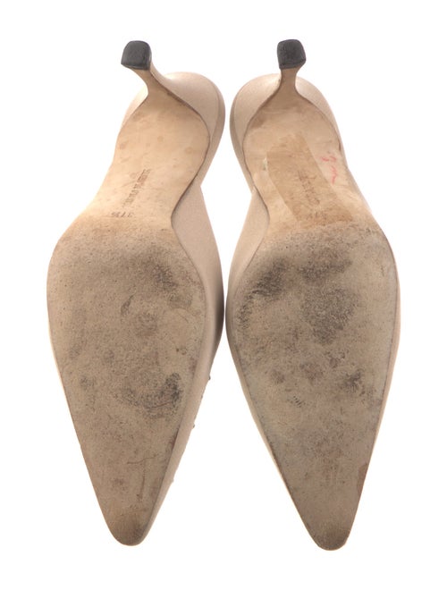 Manolo Blahnik Suede Floral Print Mules