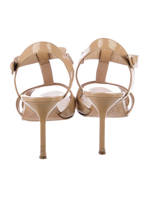 Manolo Blahnik Patent Leather T-Strap Sandals