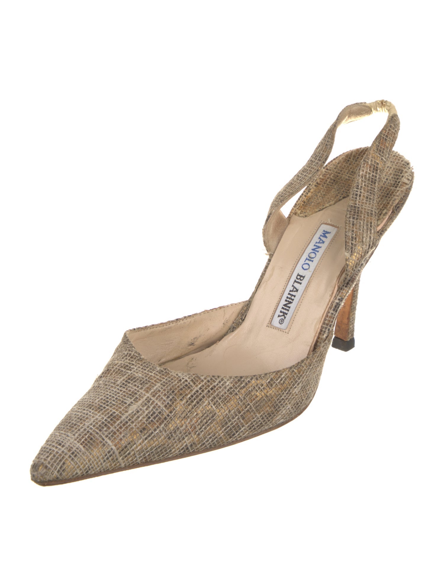 Manolo Blahnik Patterned Slingback Pumps