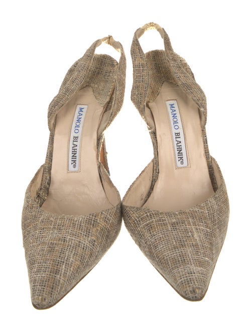Manolo Blahnik Patterned Slingback Pumps
