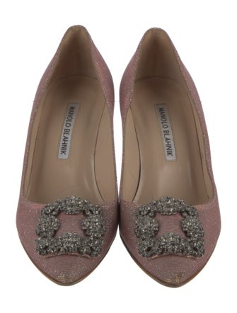 Manolo Blahnik Glitter Crystal Embellishments Pumps
