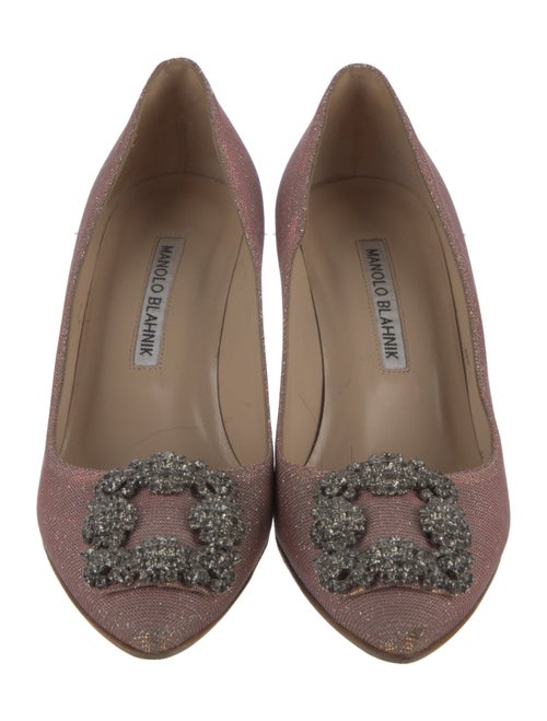 Manolo Blahnik Glitter Crystal Embellishments Pumps